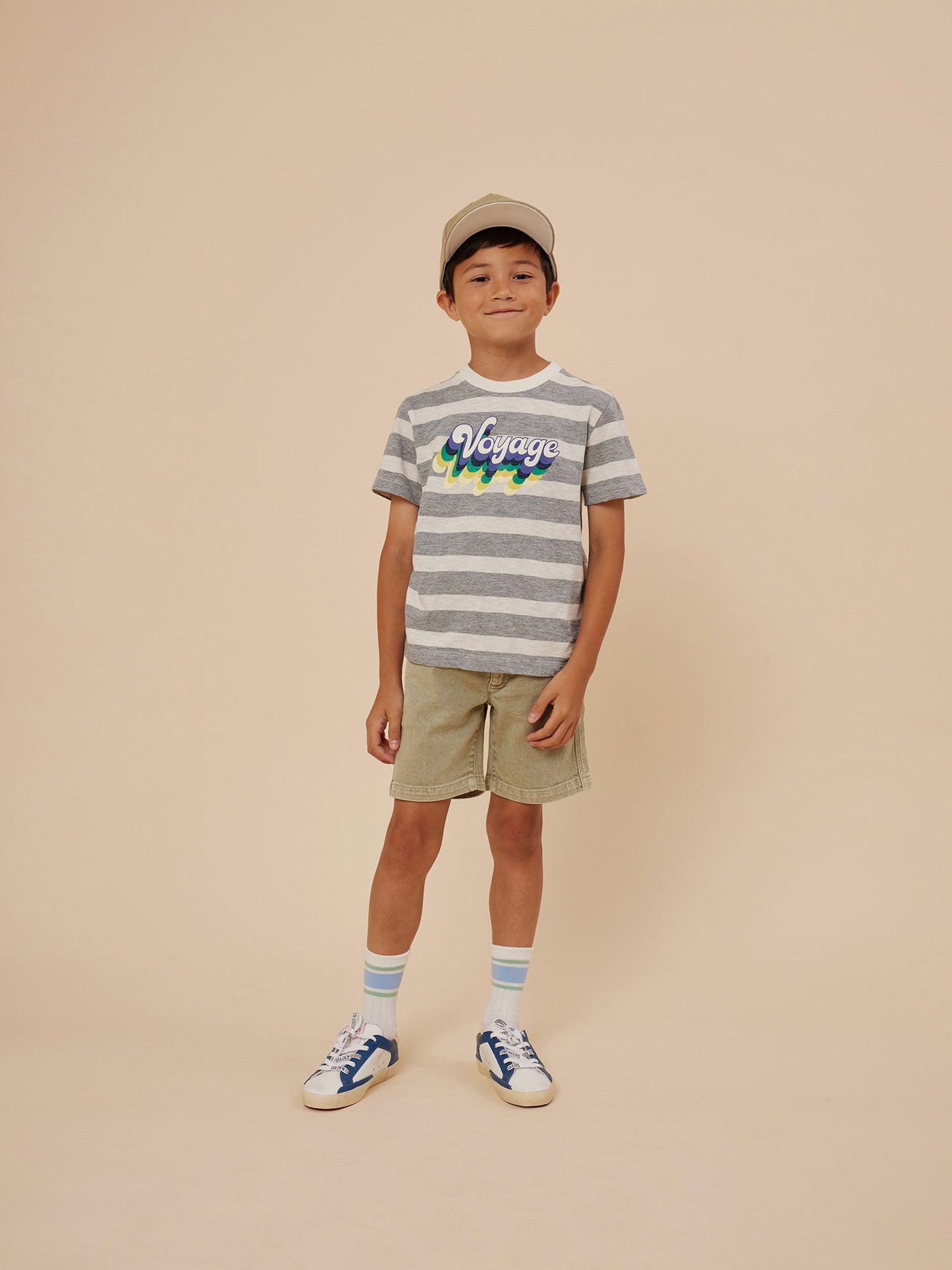 Summer 2024 boy's look striped T-shirt