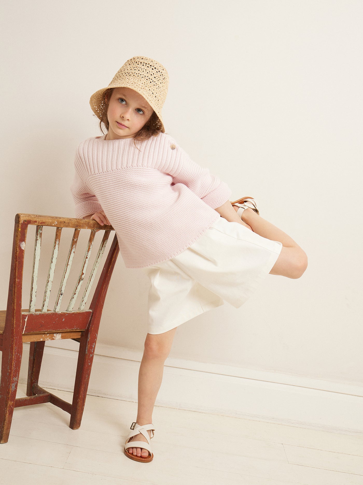 LOOK FILLE ETE 2023 PULL ROSE