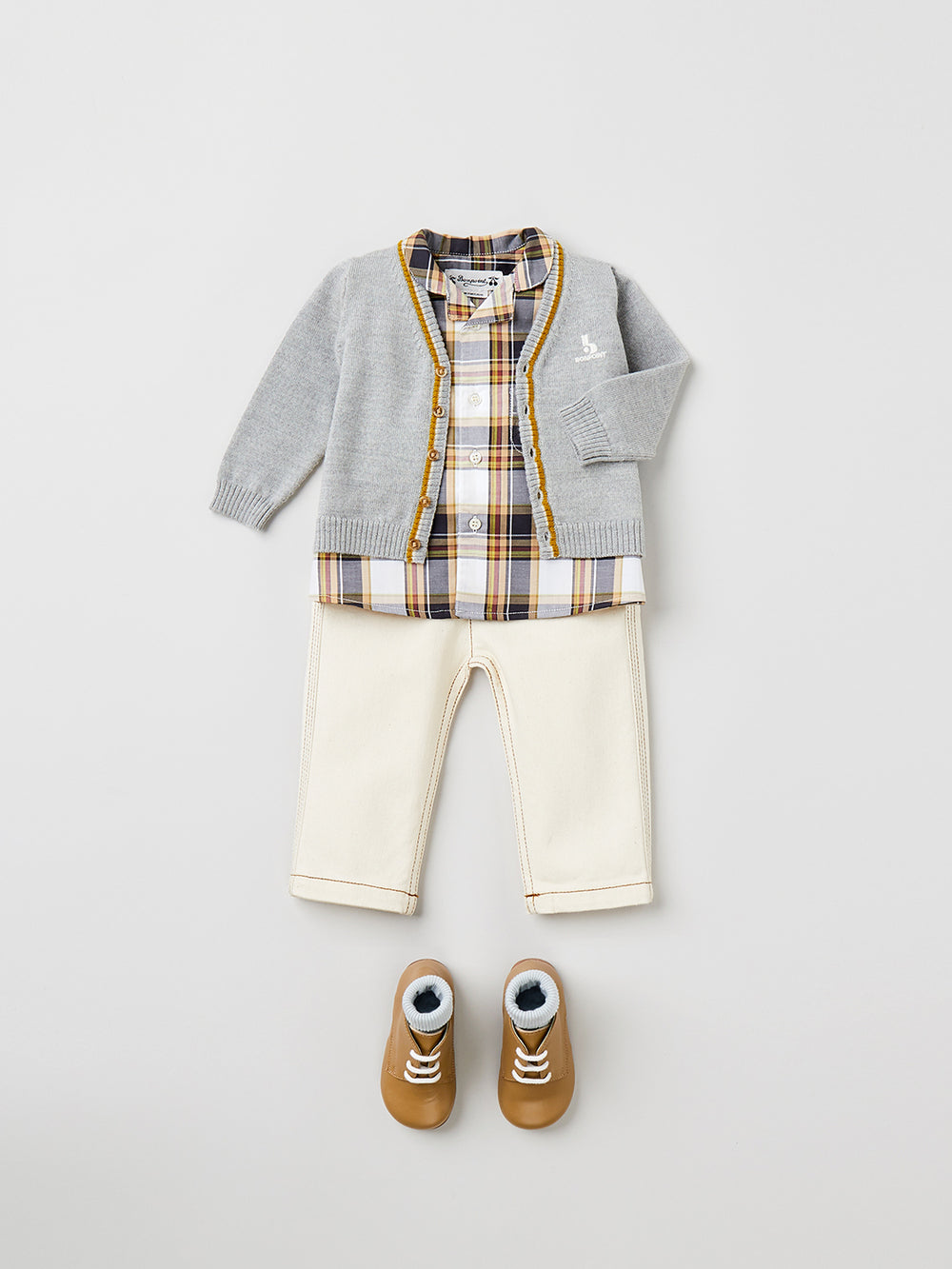 LOOK BEBE GARCON ETE 2023 CARDIGAN GRIS