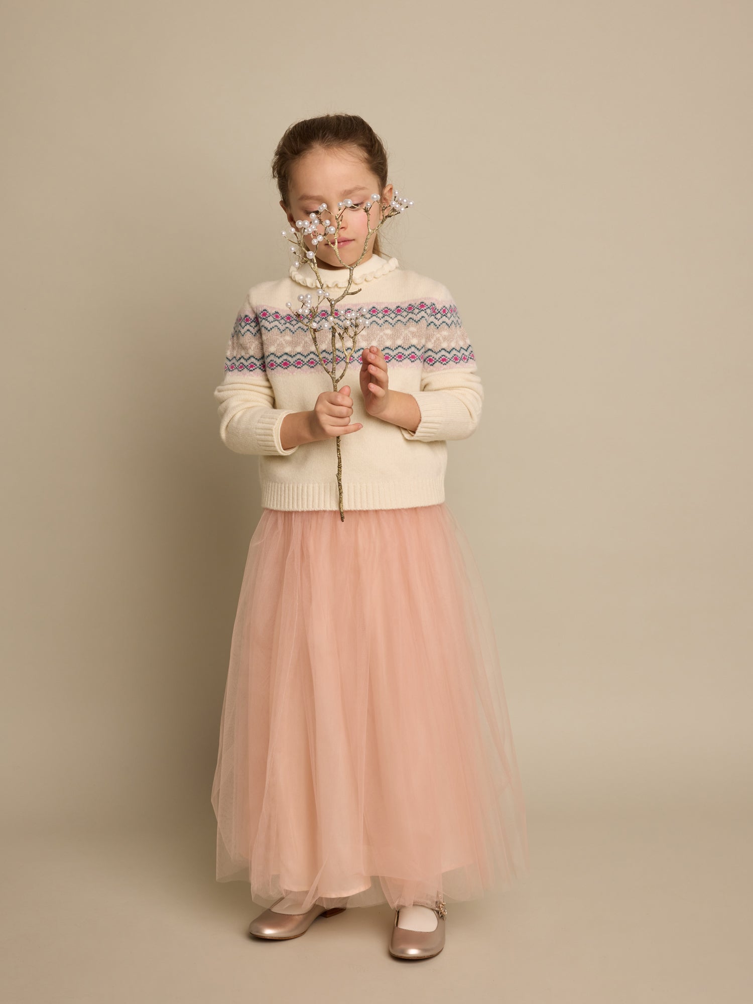 Look fille hiver 2023 jupe longue en tulle Bonpoint