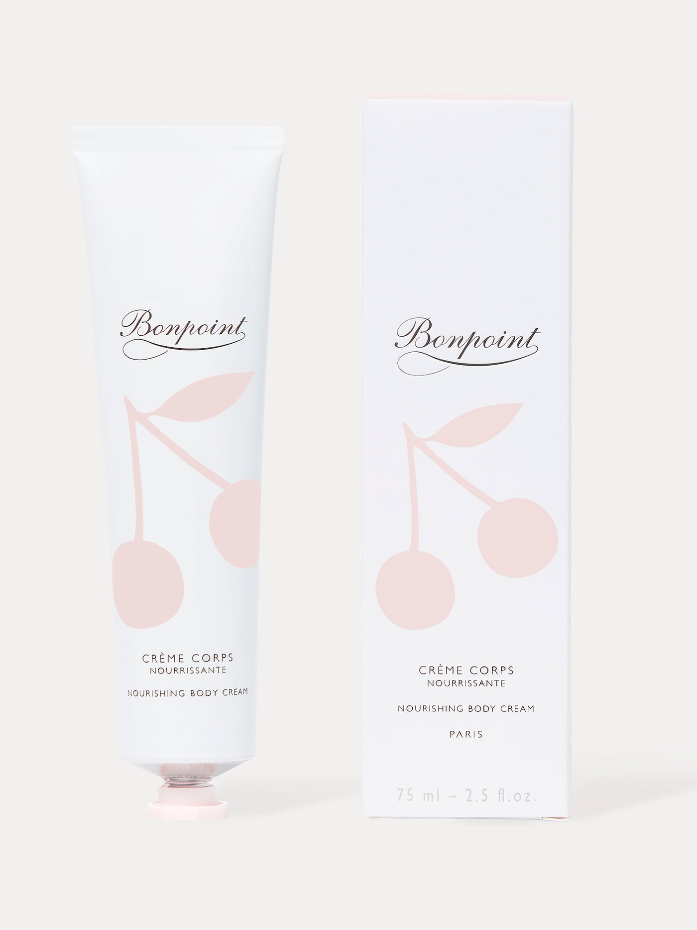 Crème corps nourrissante en tube rose pâle 75 ml