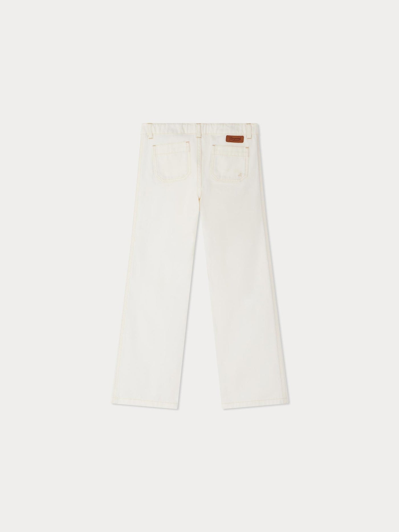 Pantalon Junon évasé en natté blanc