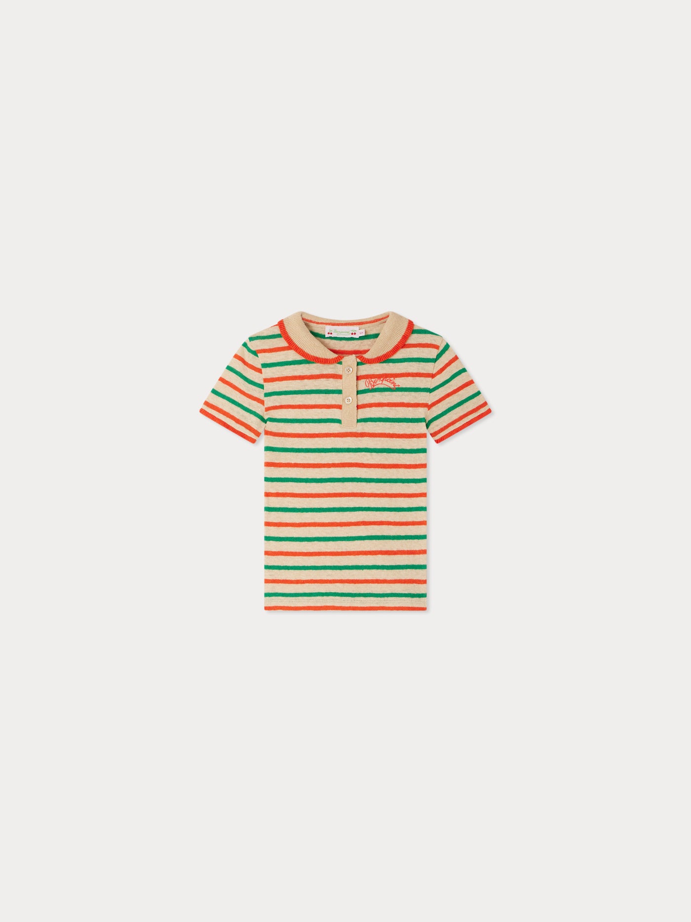 Edelyne striped polo collar t-shirt