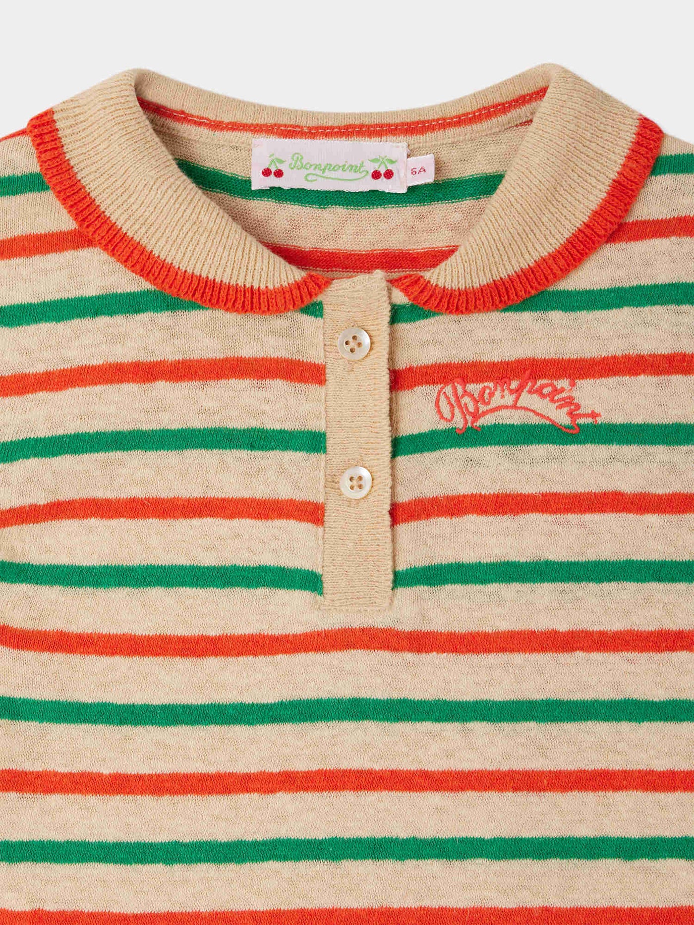 Edelyne striped polo collar t-shirt