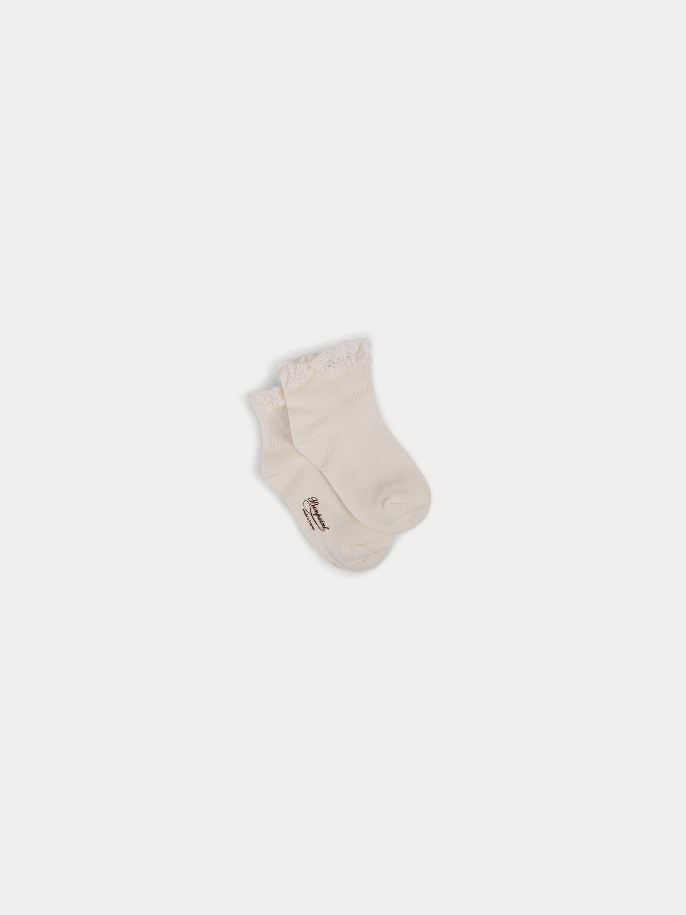 Chaussettes à dentelle fille blanc lait