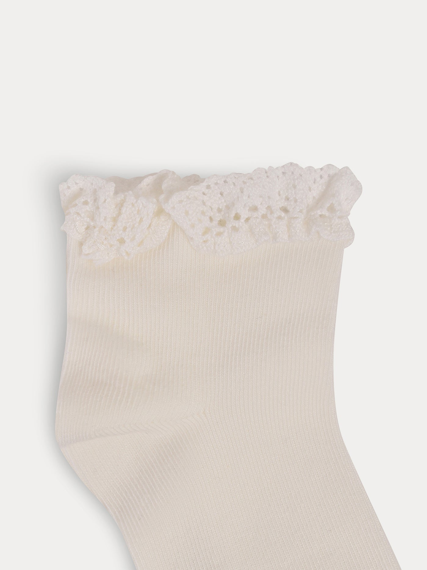 Chaussettes à dentelle fille blanc lait