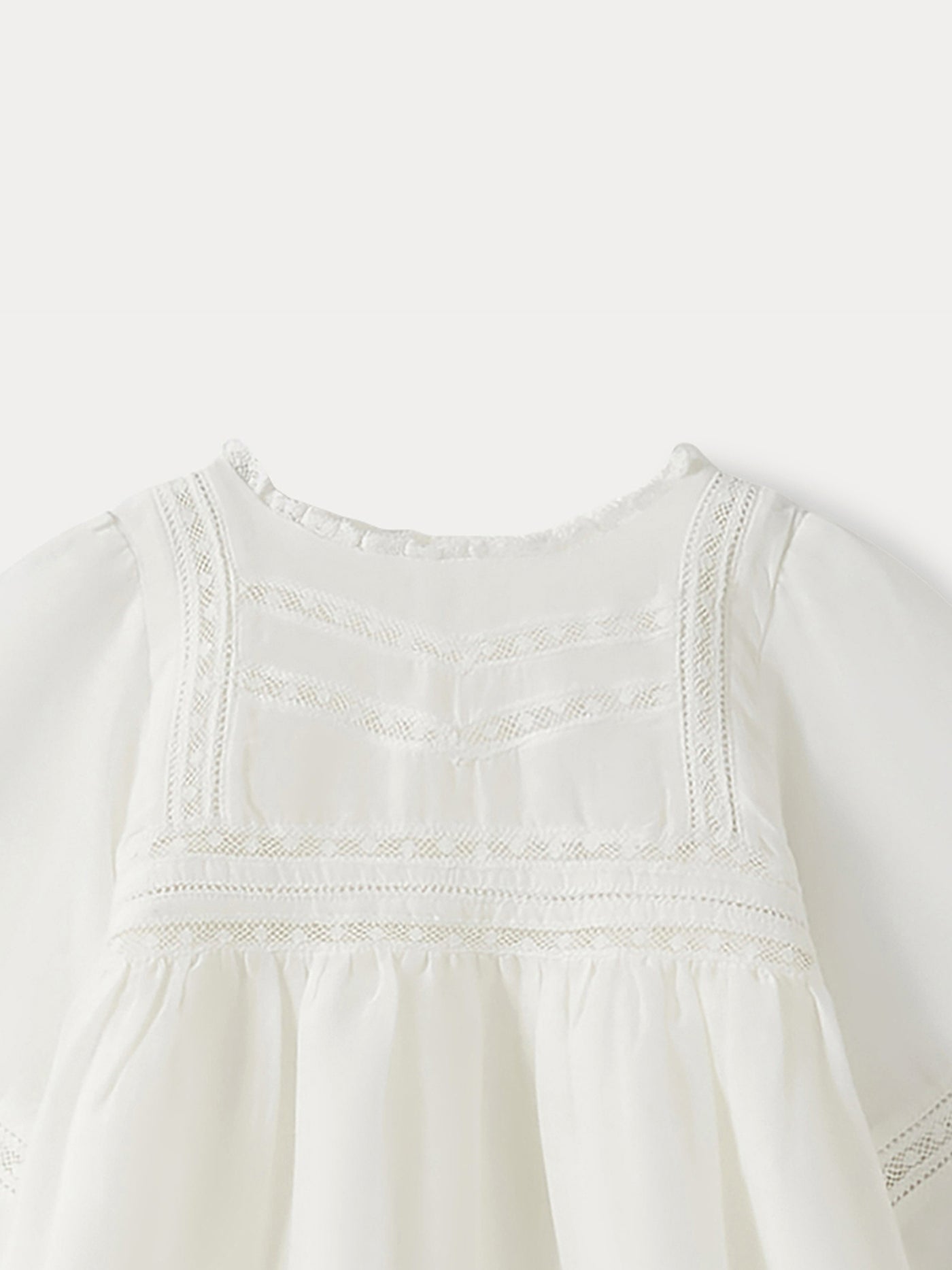 Robe de baptême en soie bébé blanc lait