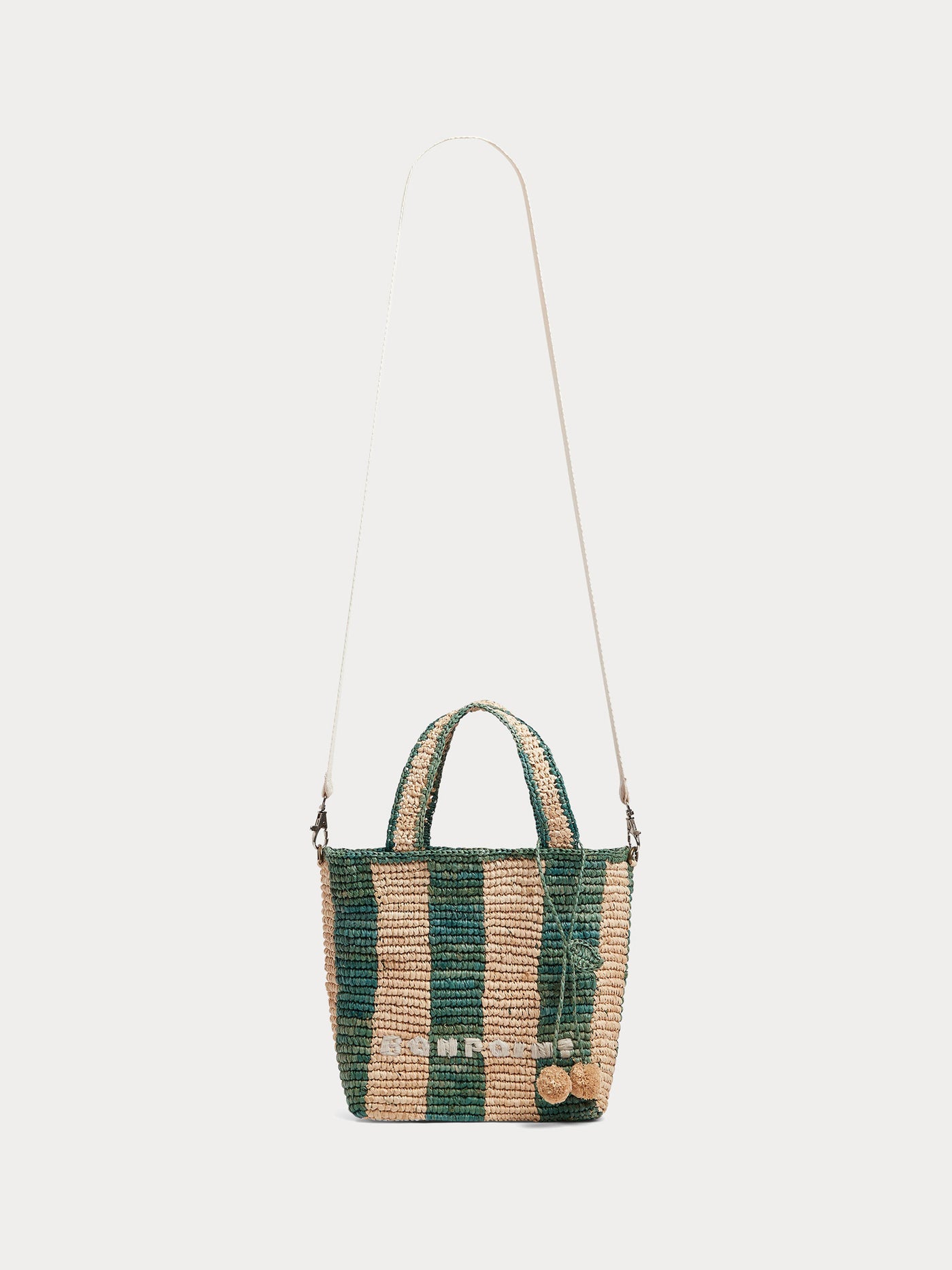 Cabas striped bag in raffia