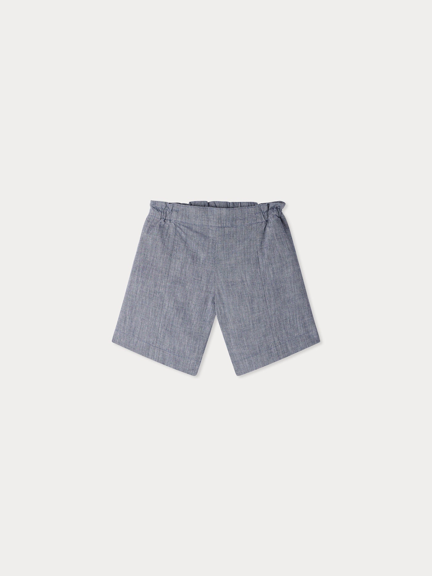 Short Elif en chambray à taille élastiquée