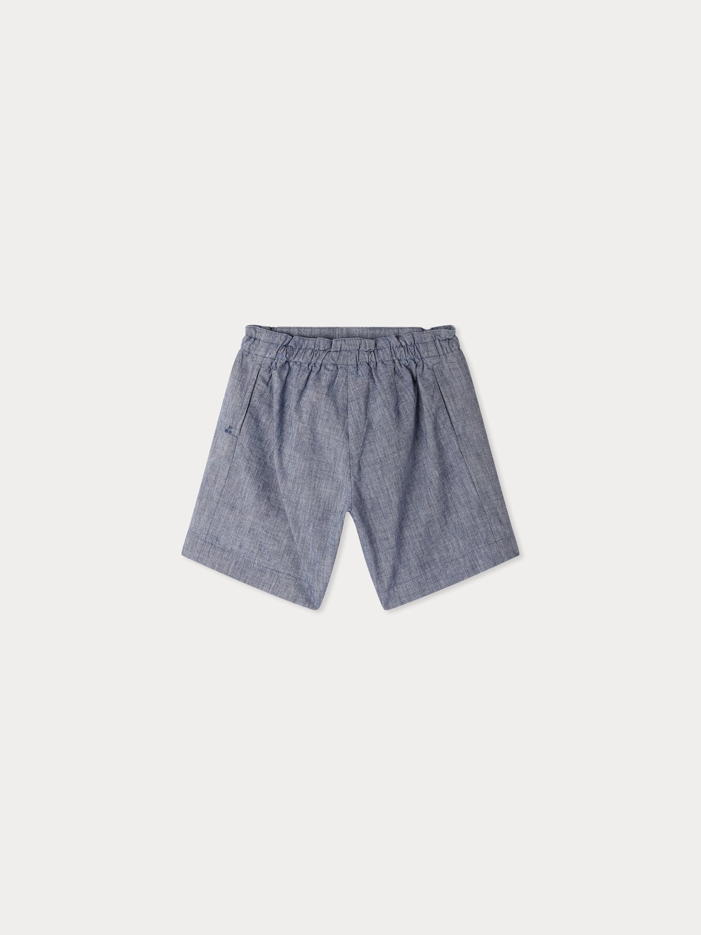 Short Elif en chambray à taille élastiquée