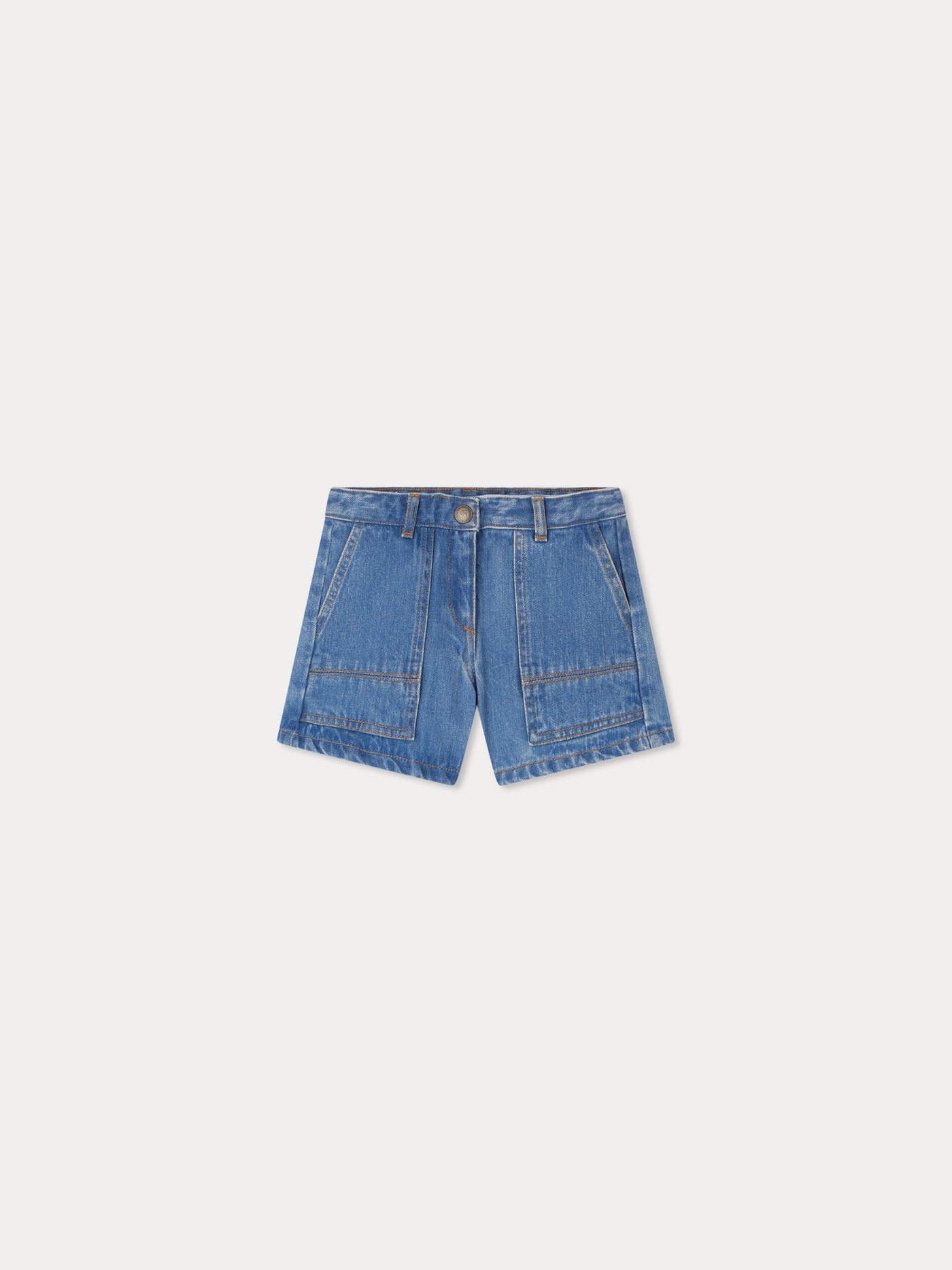 Short Emira à poches en denim bleu