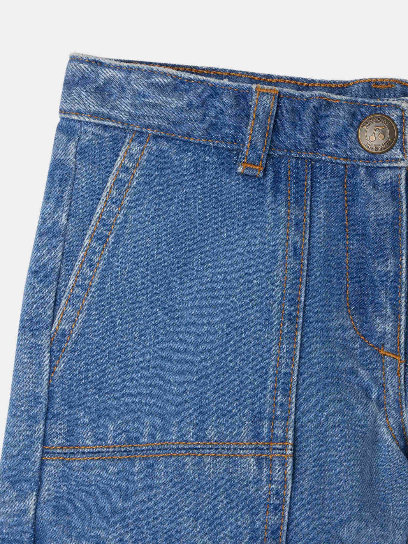 Short Emira à poches en denim bleu