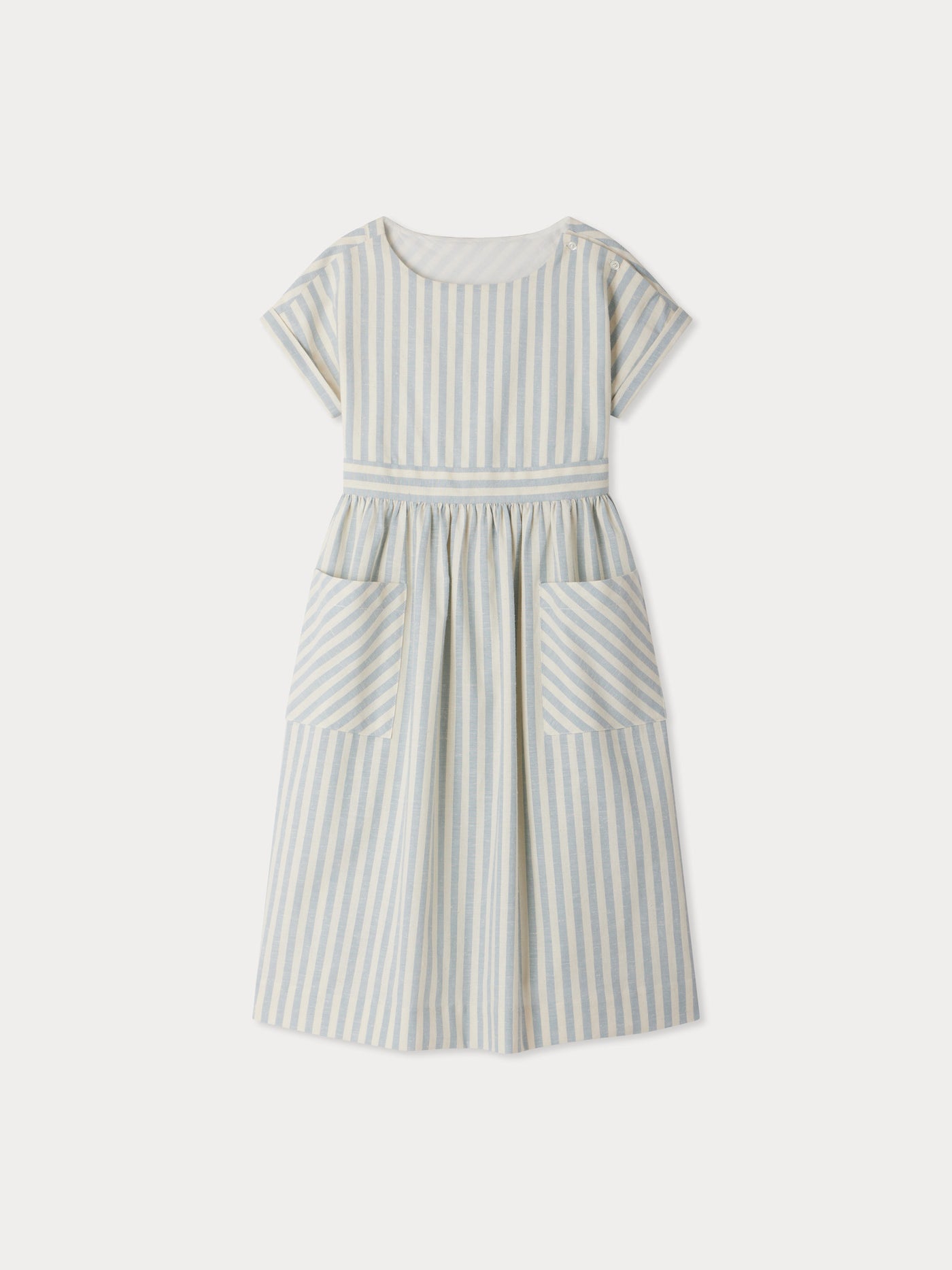 Edelweiss striped dress with openwork in the back