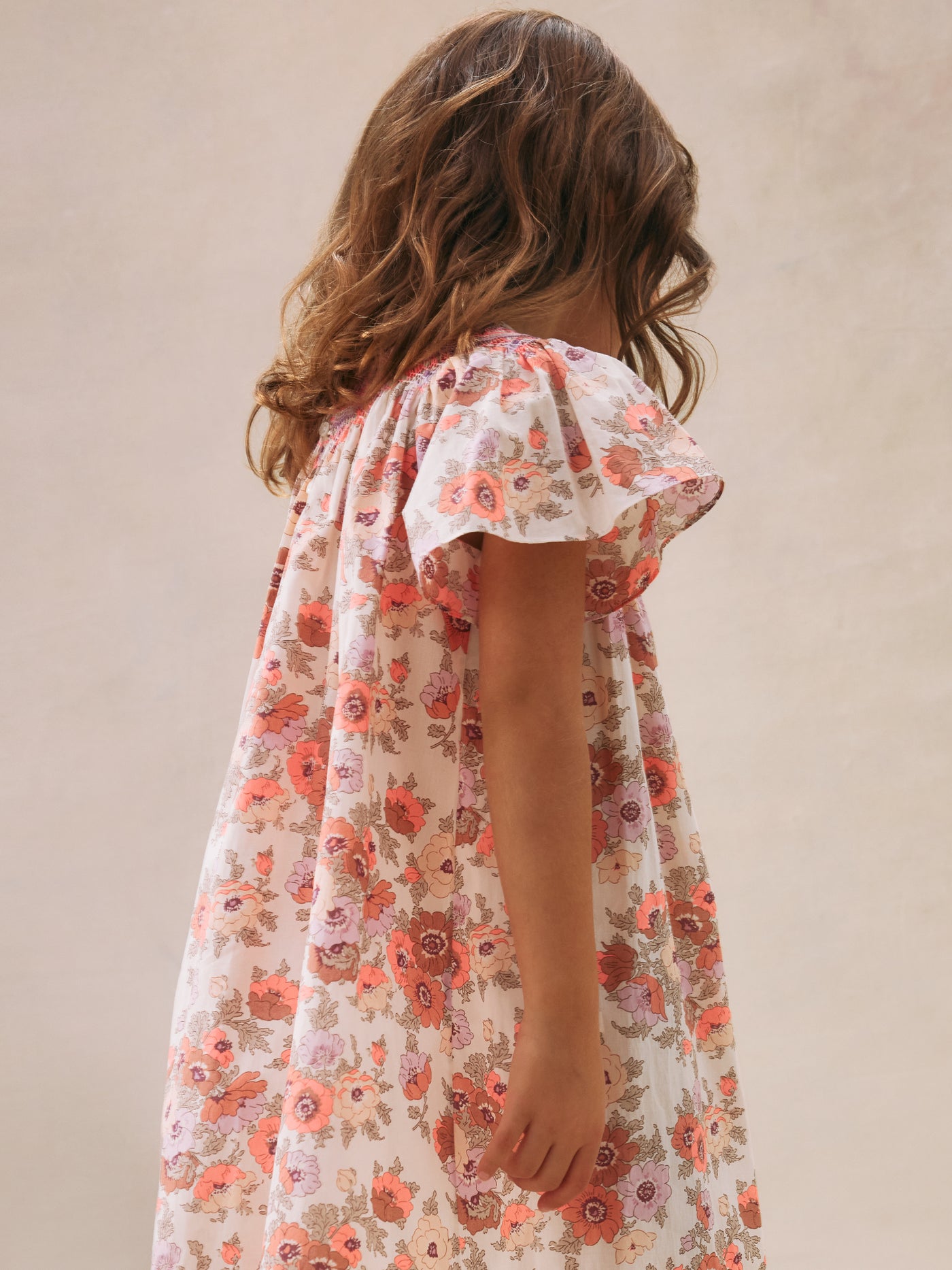 Arlene smocked and embroidered dress in Liberty fabric