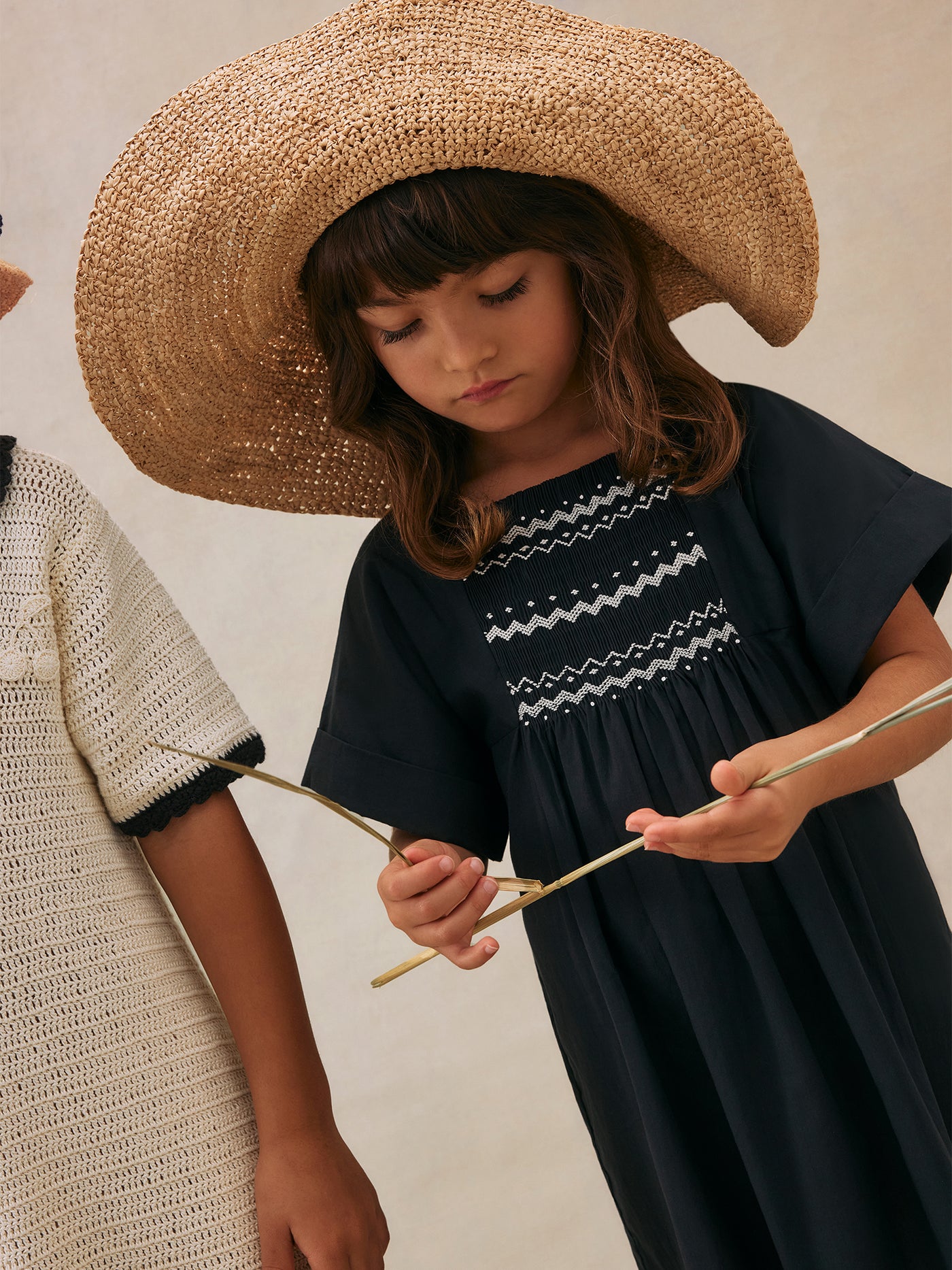 Robe Paysanne smockée en voile de coton