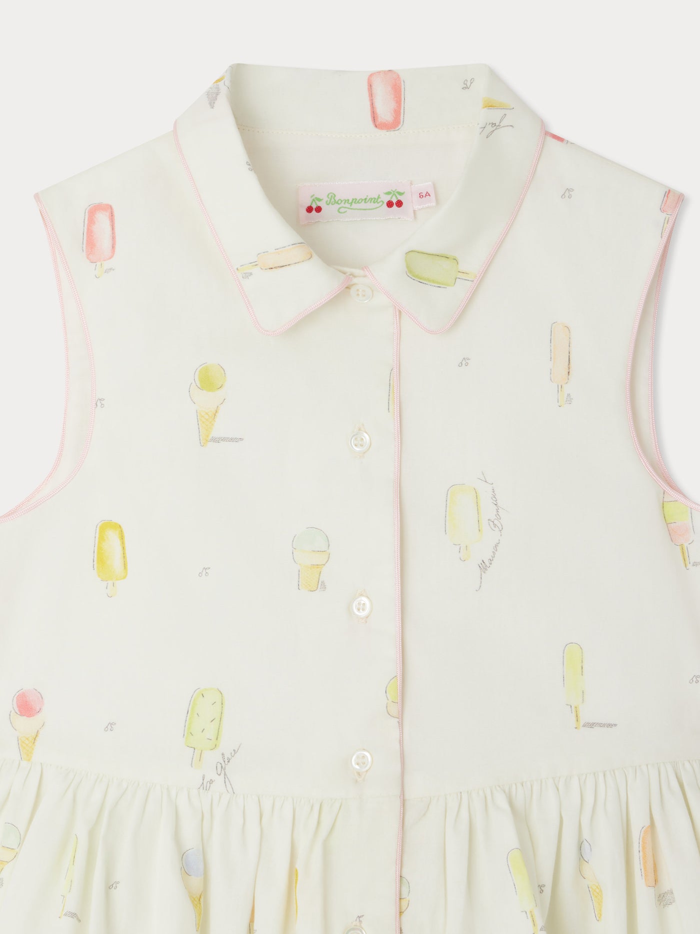 Anne sleeveless dress with ice-cream print