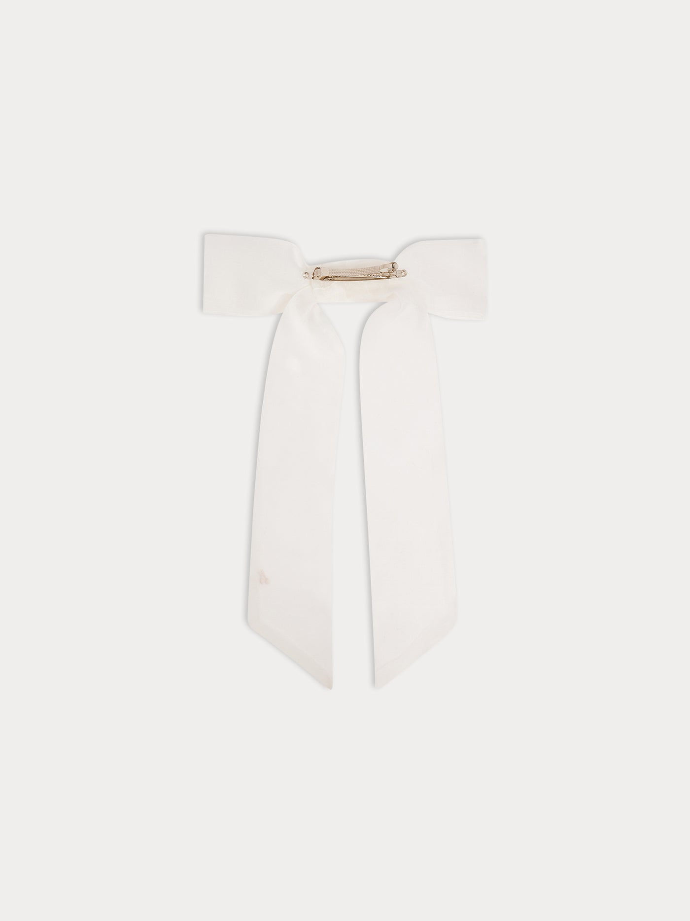 Barrette Domina nœud en soie blanche