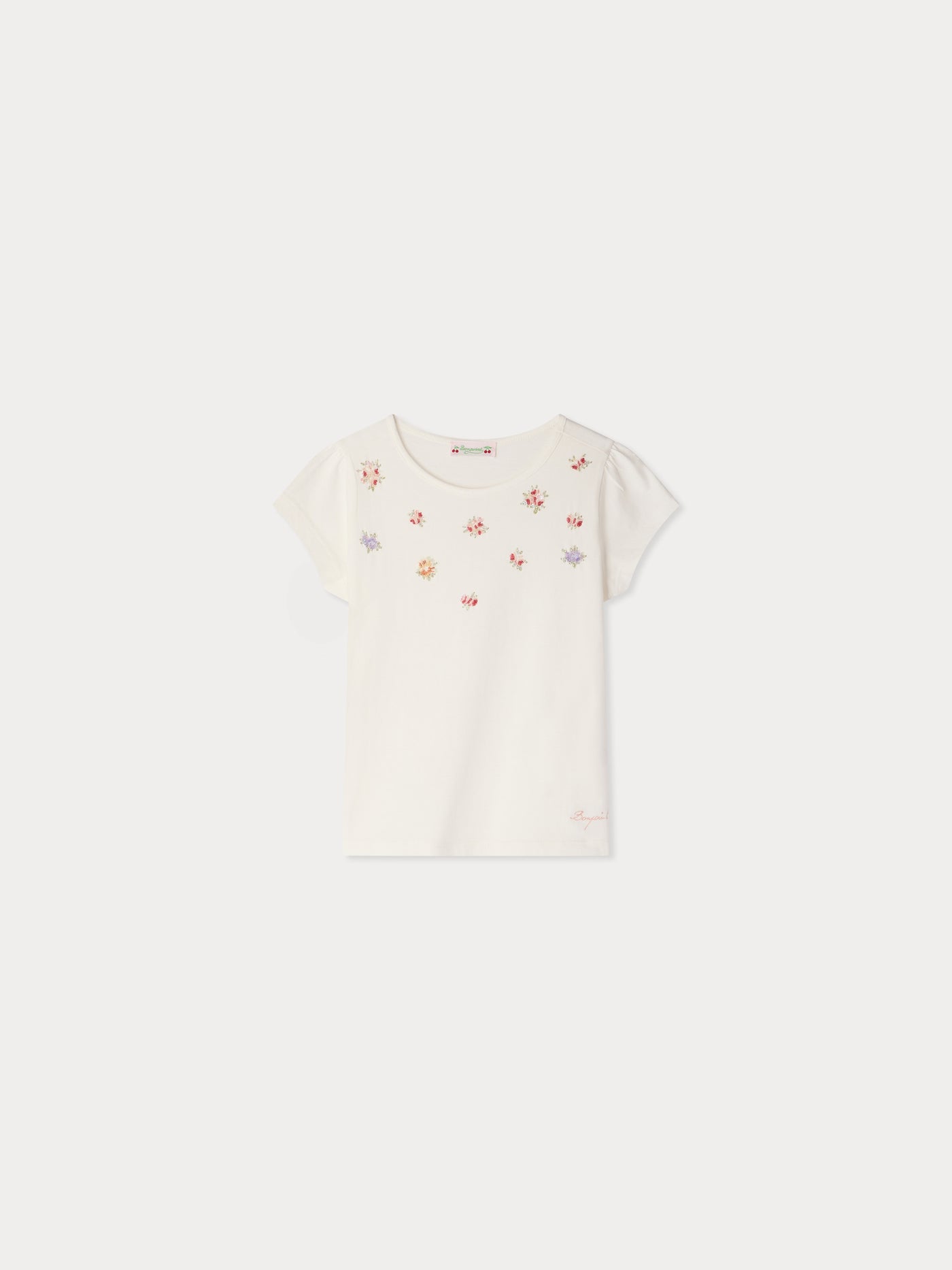 T-shirt Capricia à broderies fleurs en perles