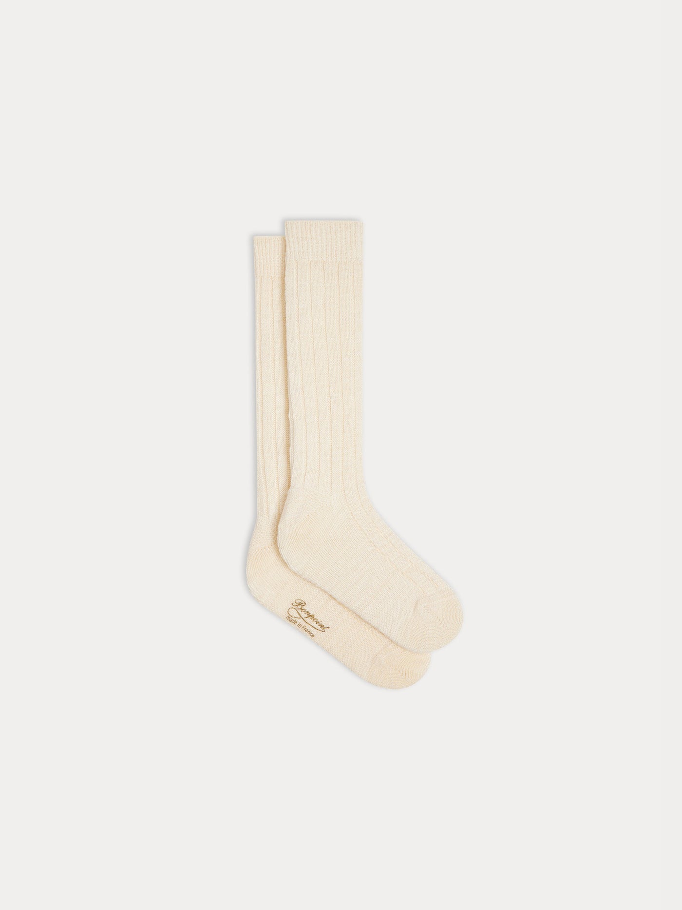 Chaussettes Tock hautes en coton écru