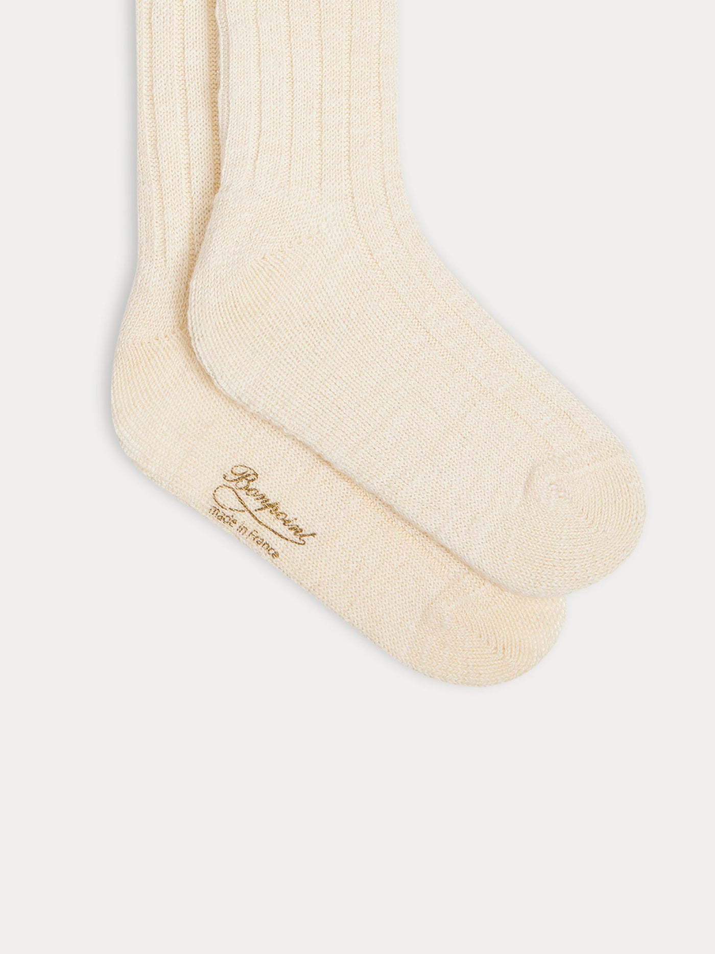 Chaussettes Tock hautes en coton écru