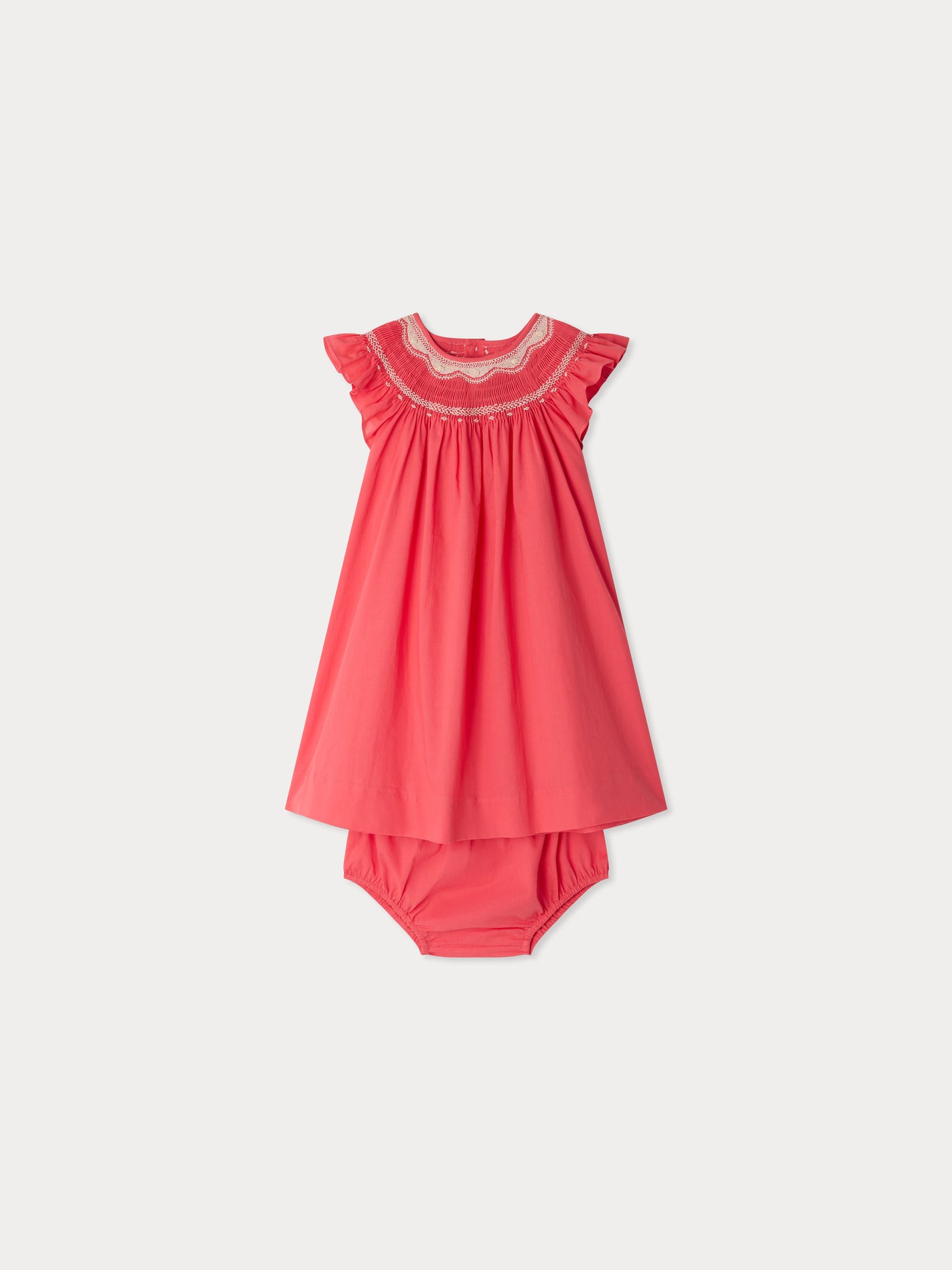 Robe Erin smockée et brodée avec bloomer