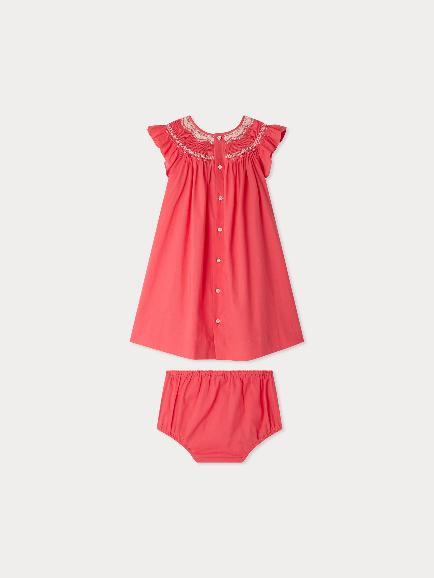 Robe Erin smockée et brodée avec bloomer