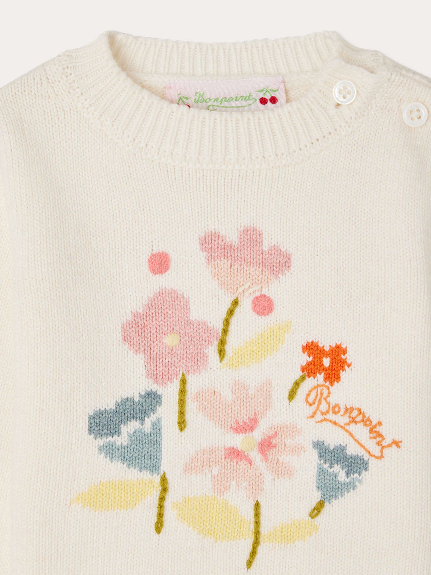 Almire cashmere sweater with floral embroideries