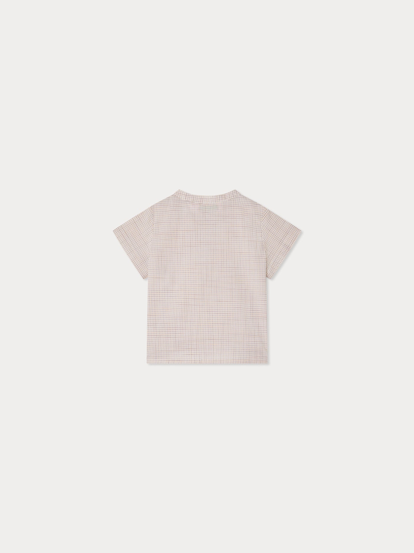 Cesari shirt in ecru checkered poplin