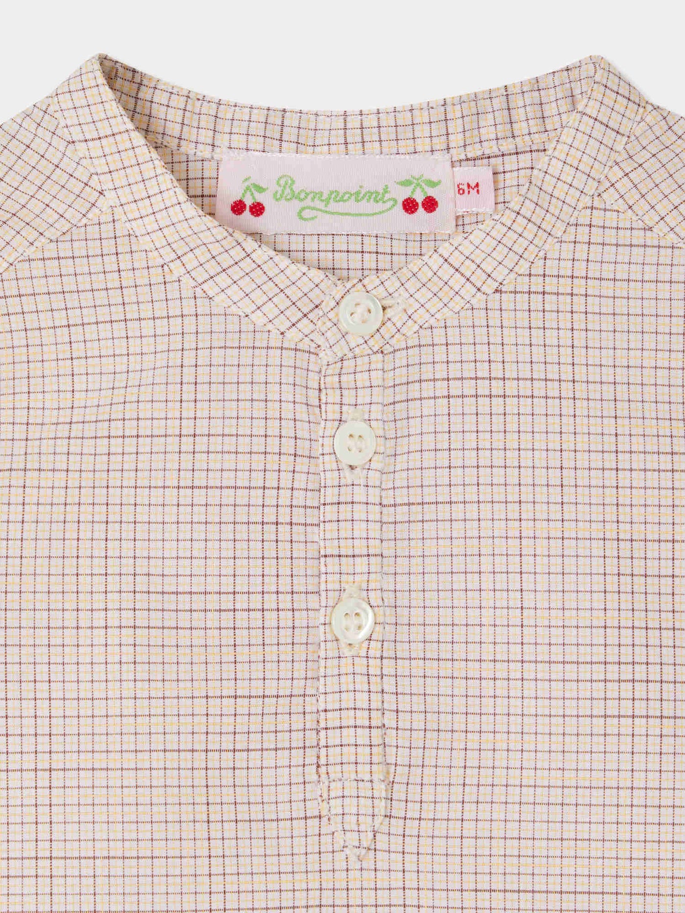 Cesari shirt in ecru checkered poplin