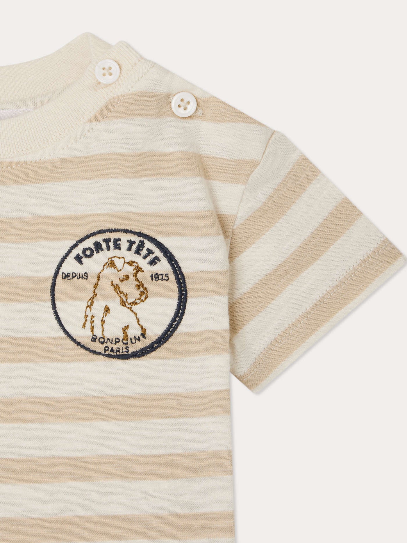 Gaye striped t-shirt with dog embroidery