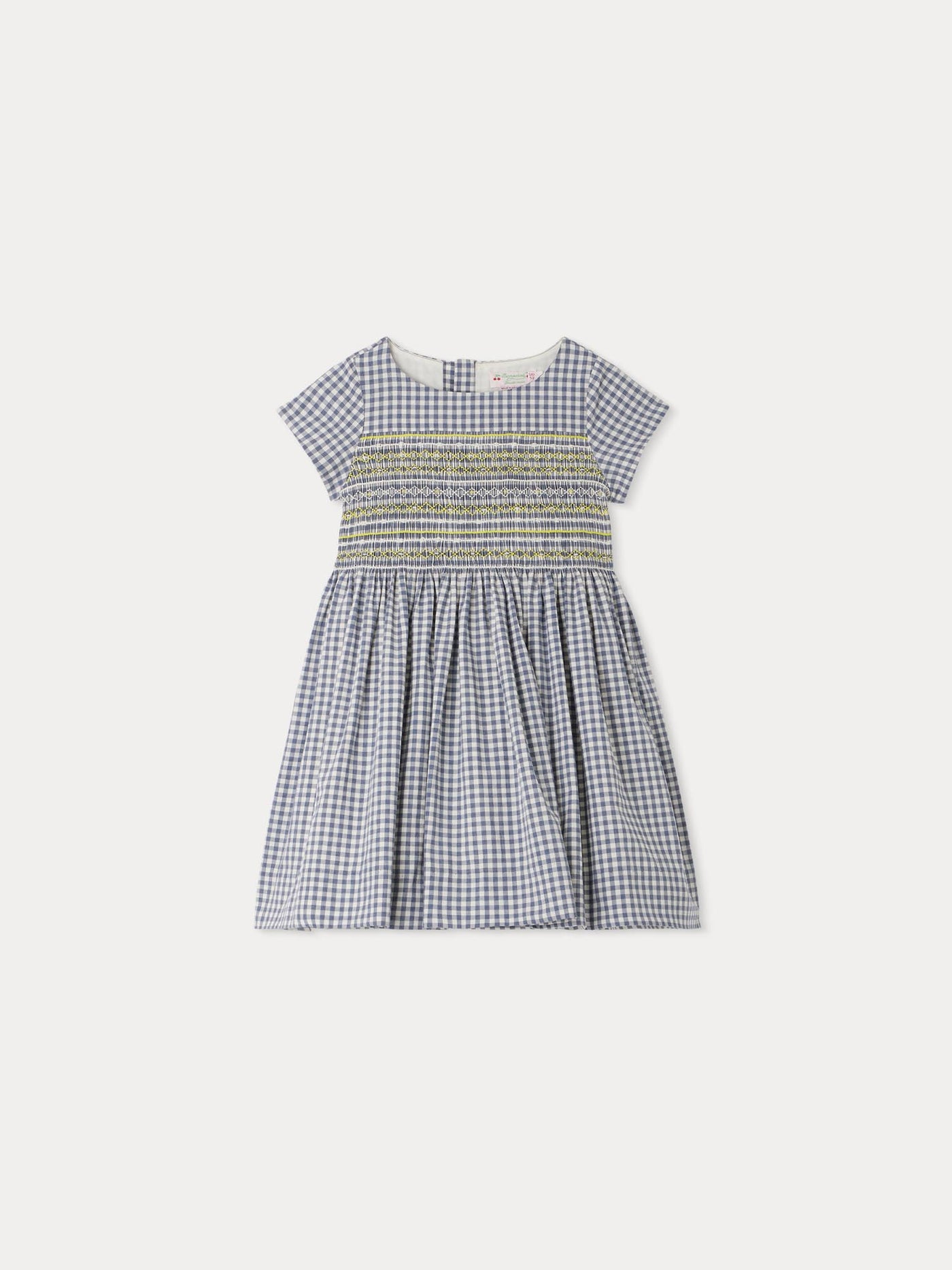 Duchesse smocked checkered dress