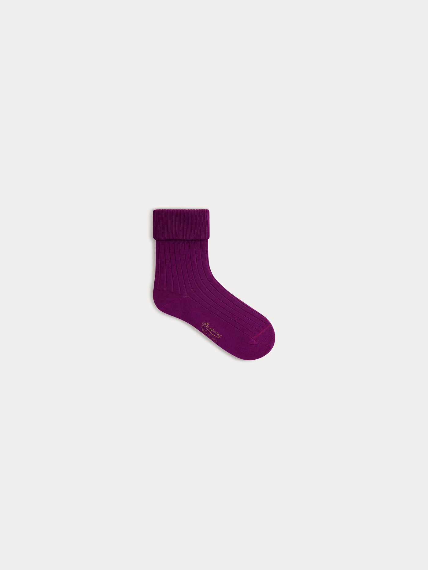 Chaussettes Thorild violettes courtes à large bord-côte