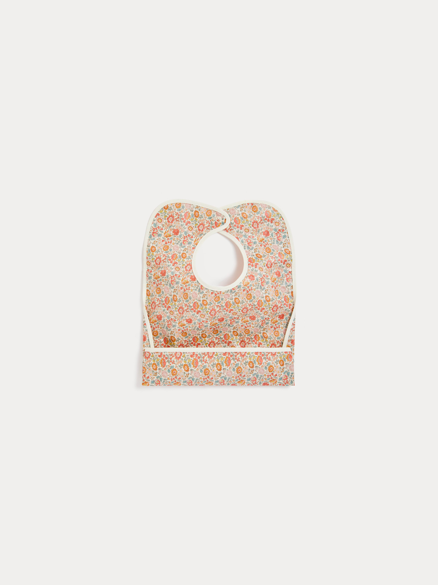 Clip bib in coated Liberty fabric