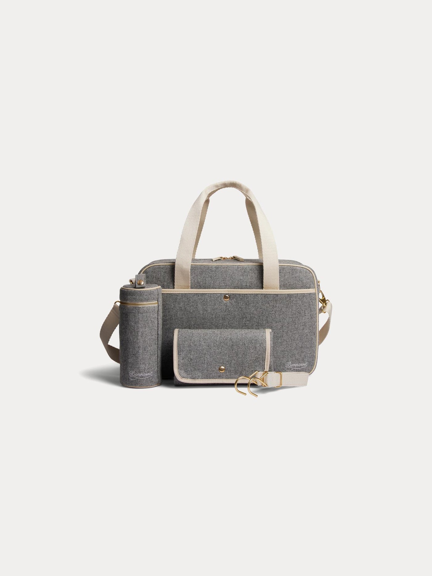 Denver grey cotton diaper bag