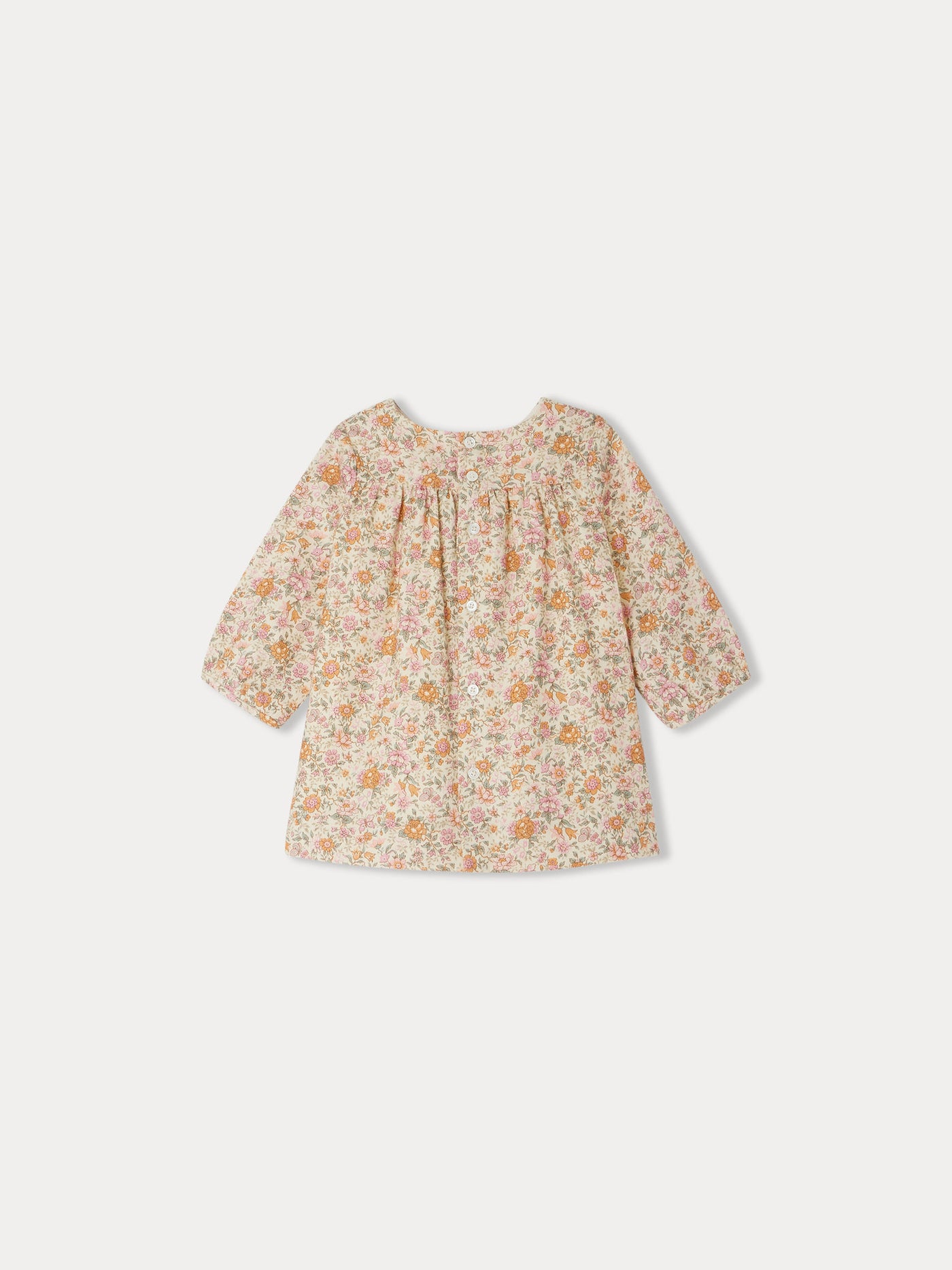 Robe Félicie smockée en tissu Liberty coton et laine