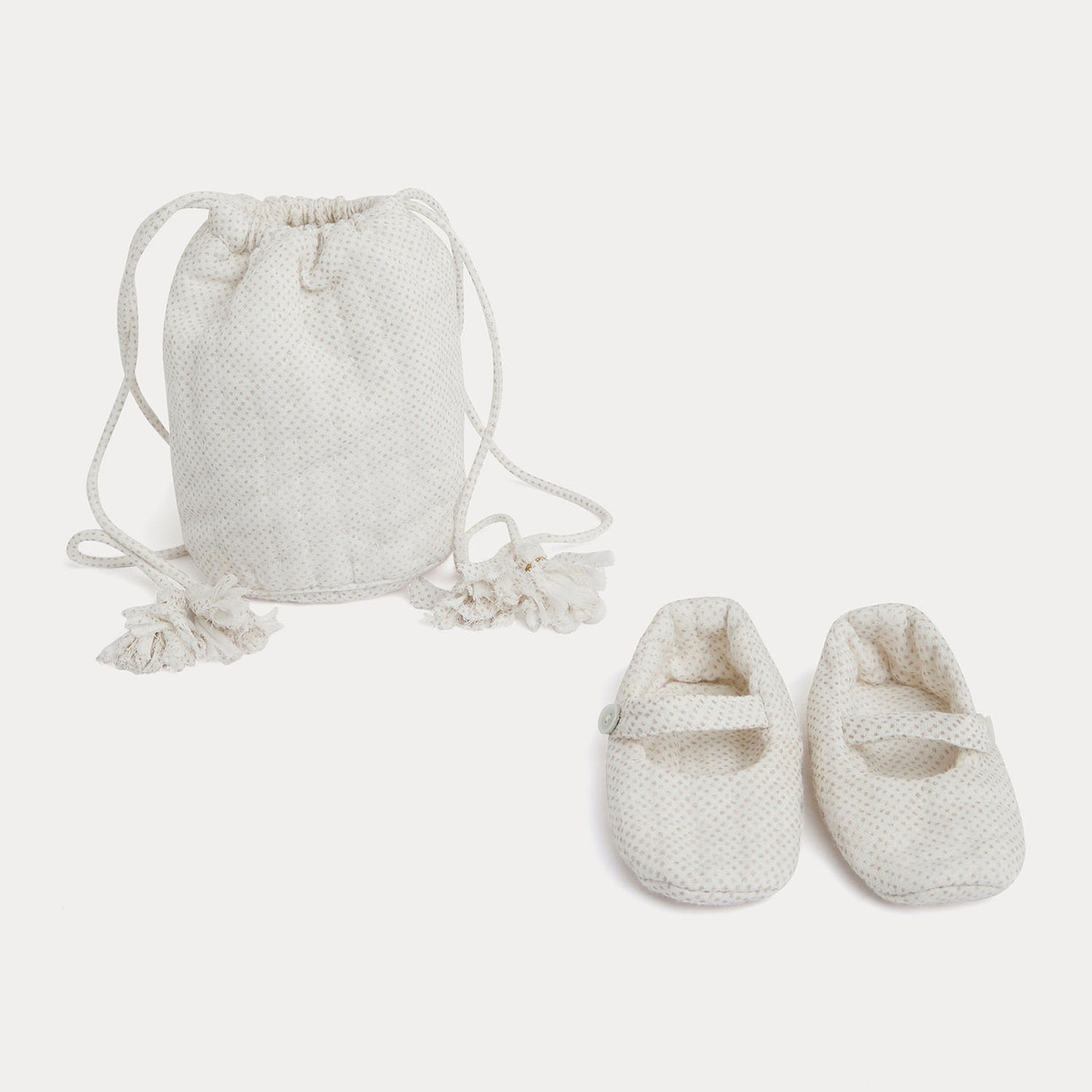 Padded Slippers for Baby beige pea