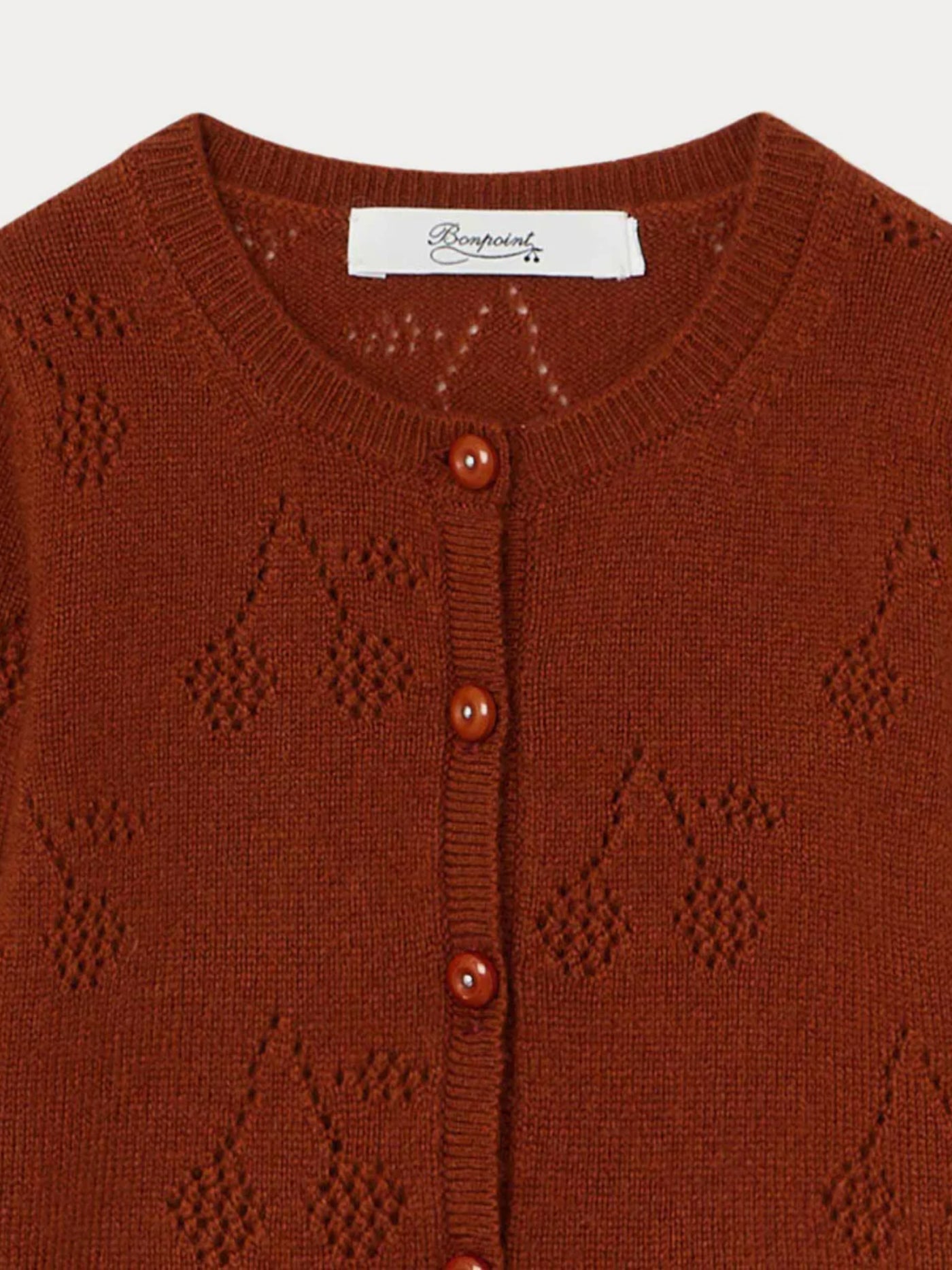 Cardigan with Openwork Knit Cherries for Baby squirrel