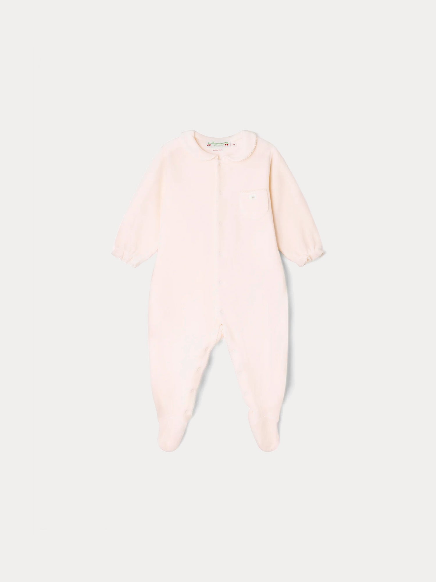 Newborn suitcase pink velour pajamas Bonpoint