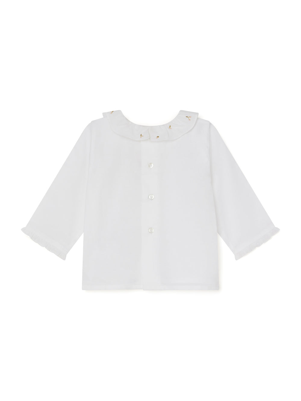 Embroidered Organic Cotton Blouse for Baby white