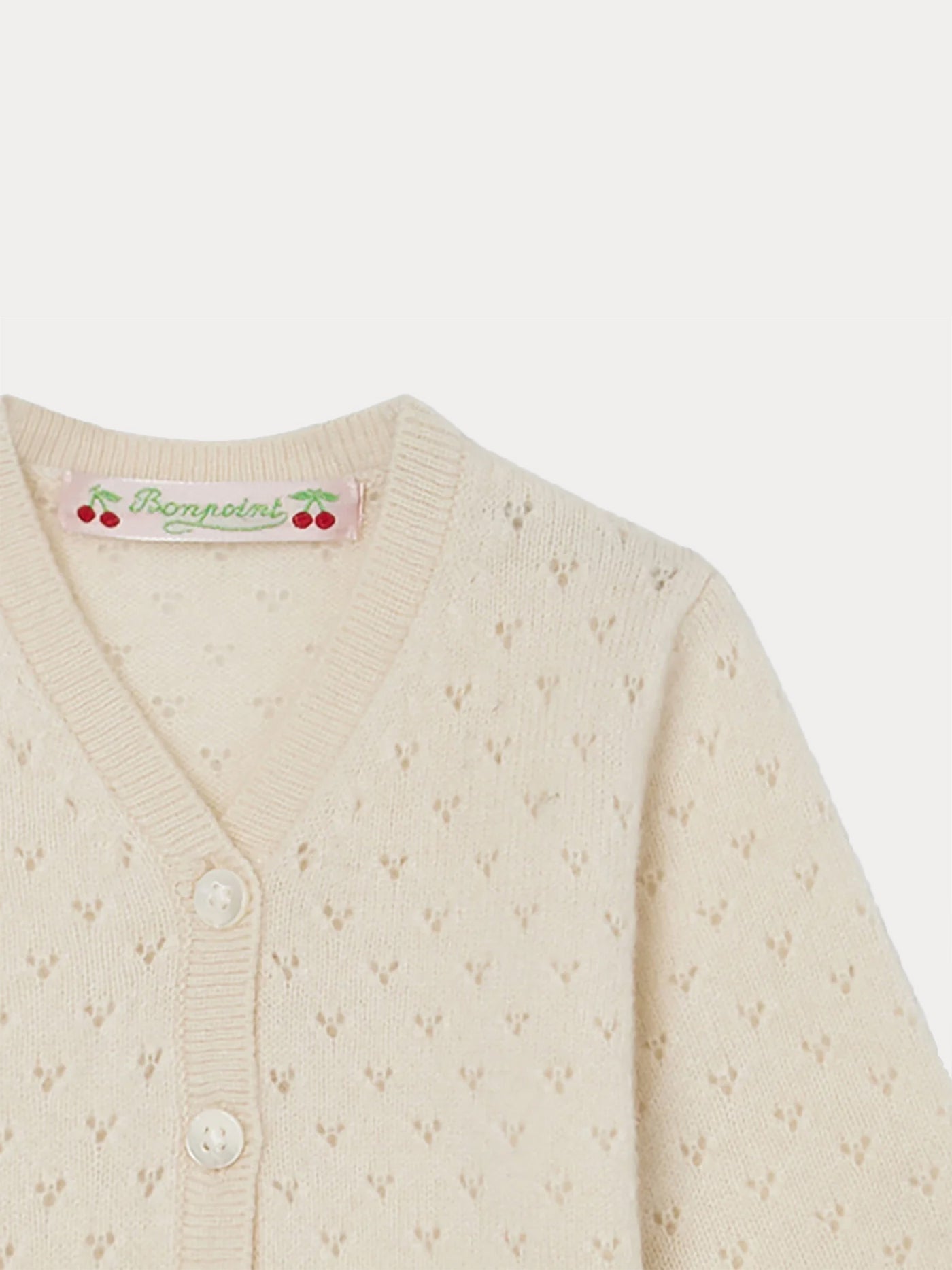 Openwork Cashmere Cardigan for Baby natural