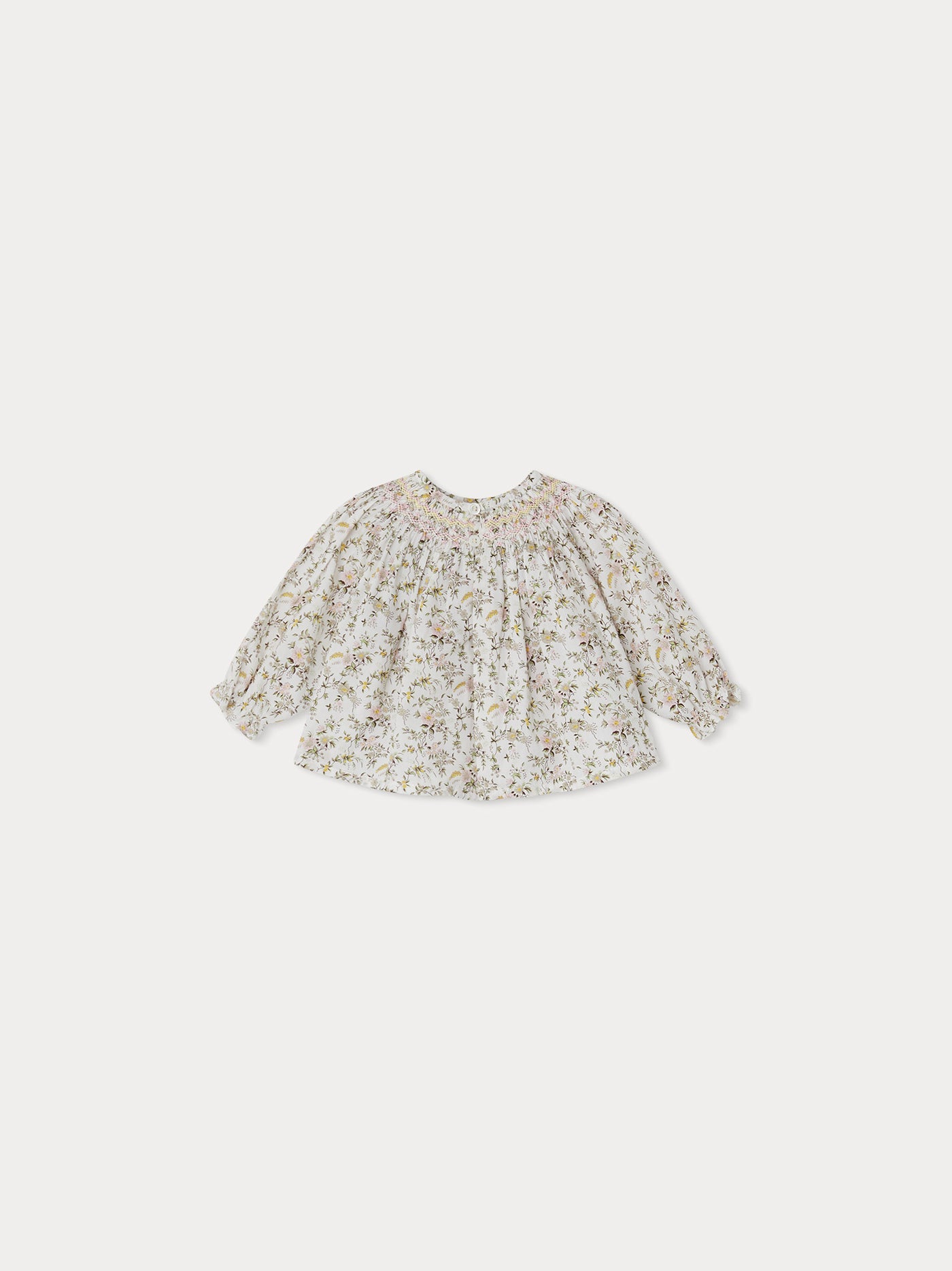 Blouse smockée Griotte blanc naturel