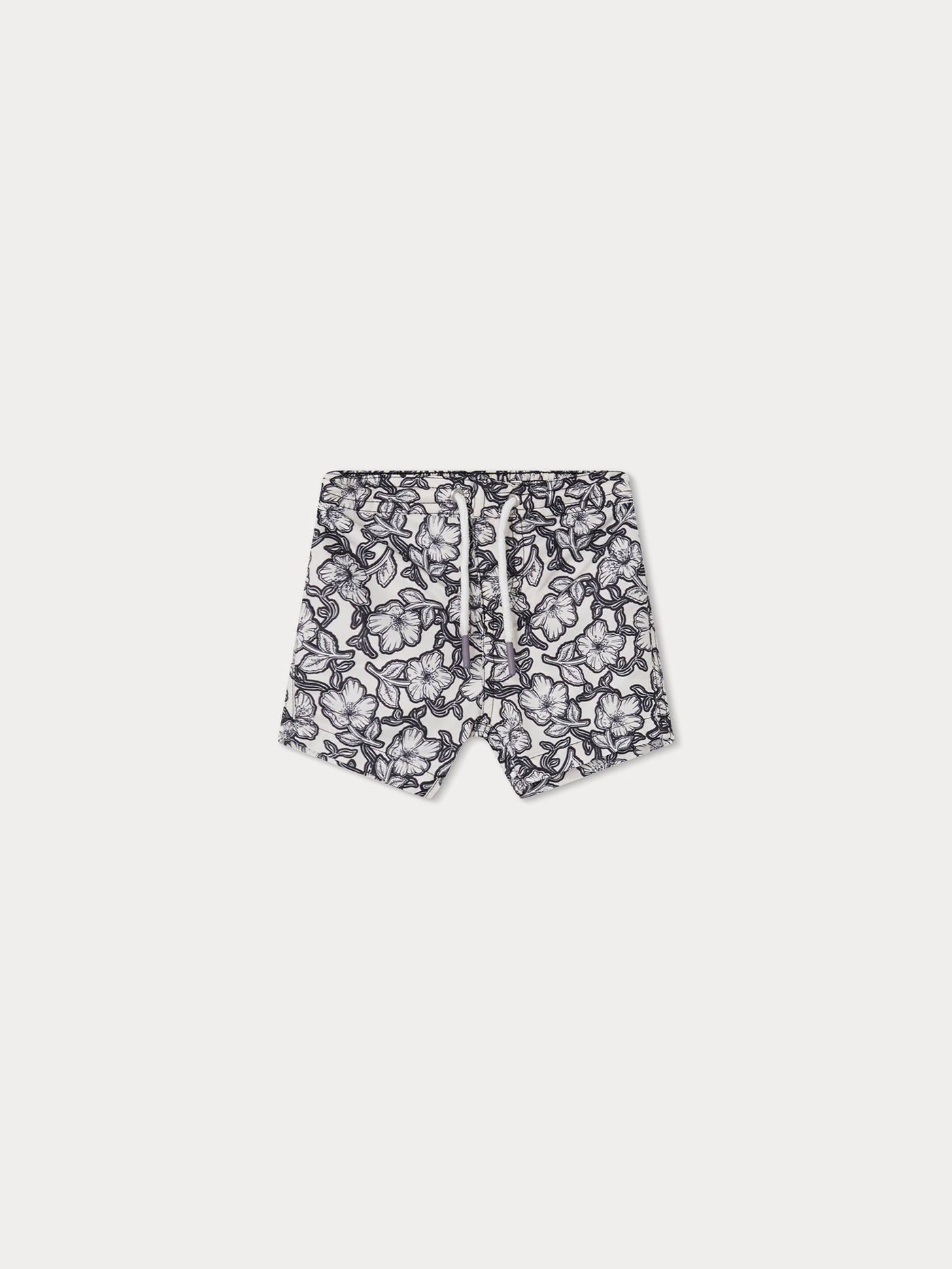 Short de bain Niagara fleurs noires