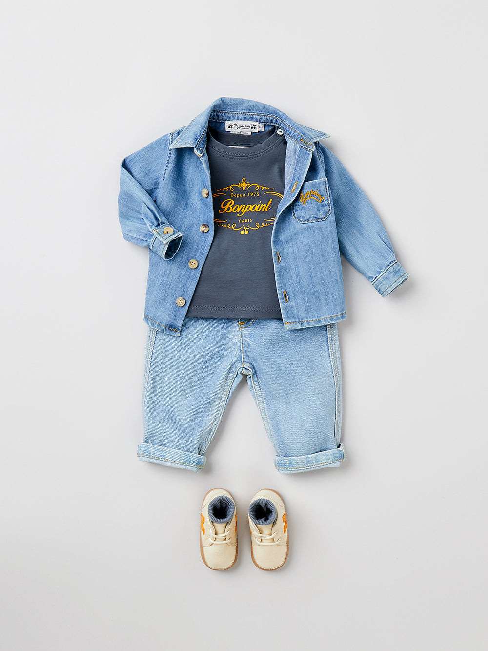 T-shirt Cai bleu gris
