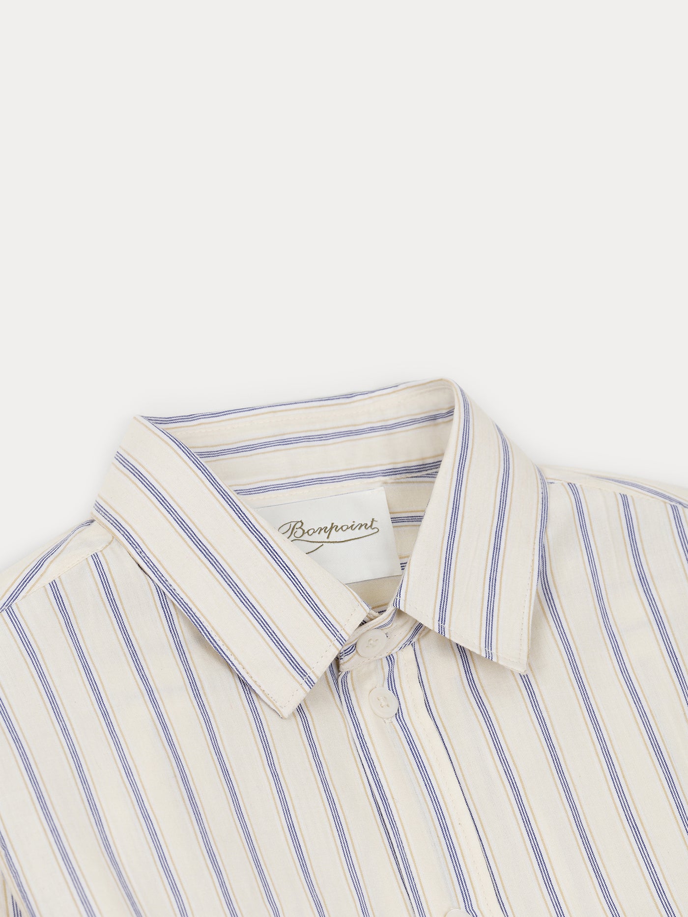 Off-white and blue striped shirt in cotton