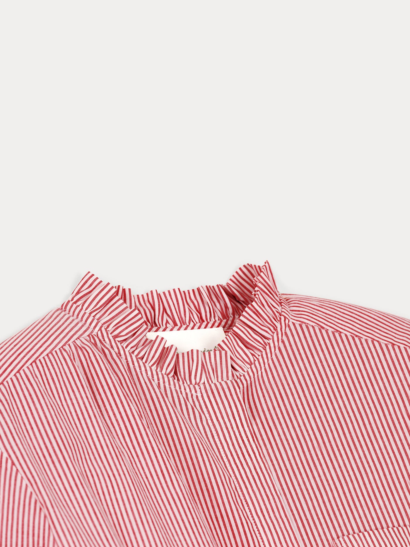 Chemise en coton rayée rouge et blanc