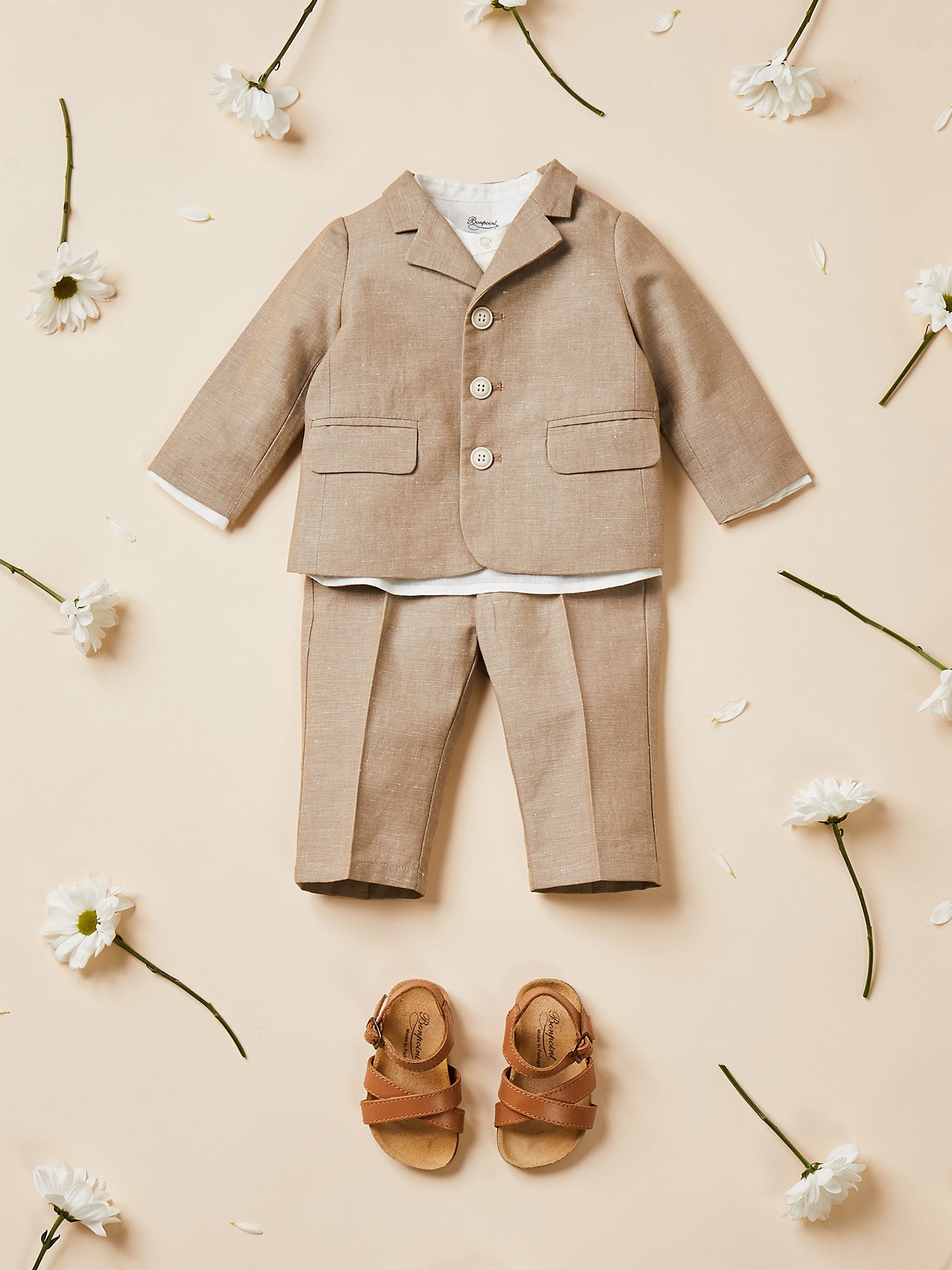 Baby boy s look summer 2024 linen and cotton set Bonpoint